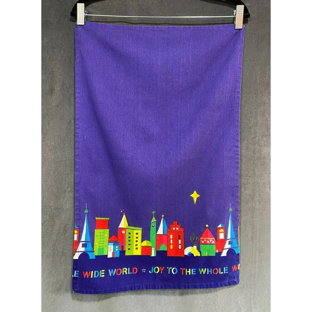 Joy To The Whole Wide World Tea Towel